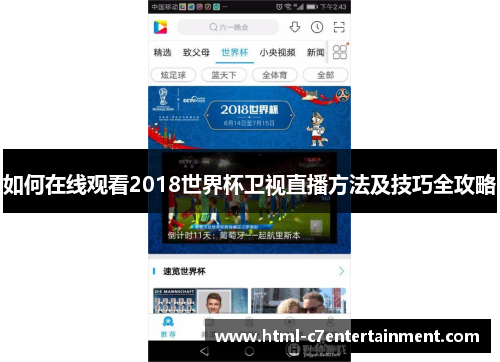 如何在线观看2018世界杯卫视直播方法及技巧全攻略